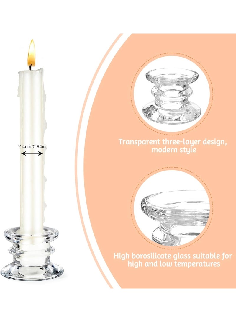 DIOTTI Set of 4 Clear Glass Taper Candle Holders, Elegant Candle Stands for Wedding, Party, Dining, Home Decor, Centerpieces (5.7 x 3.8cm) - Image 3