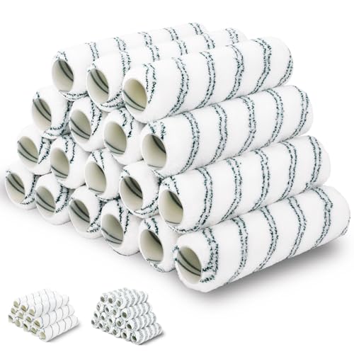 PinStone 18 Pack 9" x 1/2" Nap Microfiber Paint Roller Covers, Lint-Free Microfiber Covers Refills, Naps for 9 Inch Roller Frame, Ideal for All Paints and Stains, House Painting Supplies - Image 1