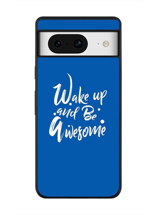 Rugged Black Edge case for Google Pixel 8, Custom Slim fit Flexible Anti Drop Thin Phone Case Cover - Wake up and be awesome