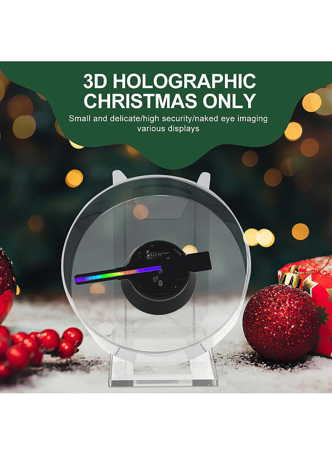Generic - 3D Hologram Projector Advertising Display Fan Advertisment Video Player 3D Naked Eye HD LED Photo Video Fan with Bright LED Beads Remote Control and Acrylic Base - Image 1