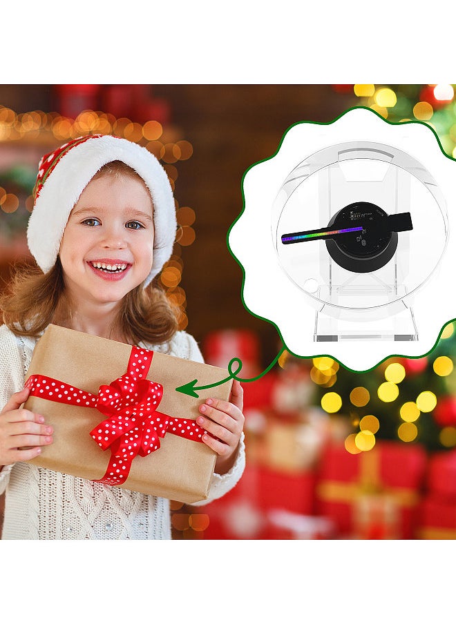 Generic - 3D Hologram Projector Advertising Display Fan Advertisment Video Player 3D Naked Eye HD LED Photo Video Fan with Bright LED Beads Remote Control and Acrylic Base - Image 1