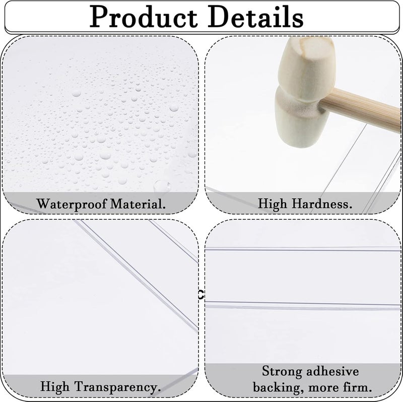 Kathfly 4 Pcs Business License Frame Clear Business Certificate Holder 10 x 4 Inch Acrylic Wall Mount Holder with Tape for Document Office Menu Display No Drilling - Image 5