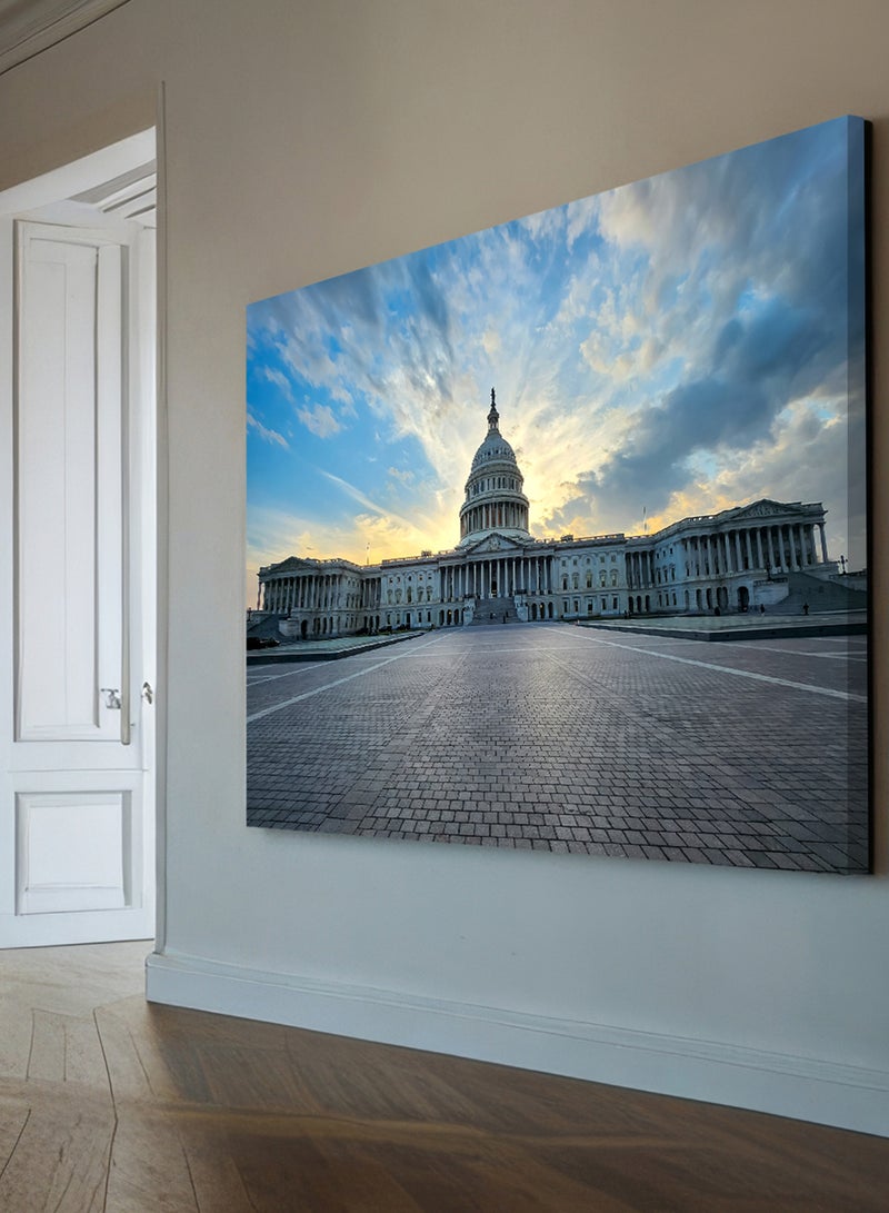 LOWHA Canvas Wall Art Stretched Over Wooden Frame with US Capitol - Image 2