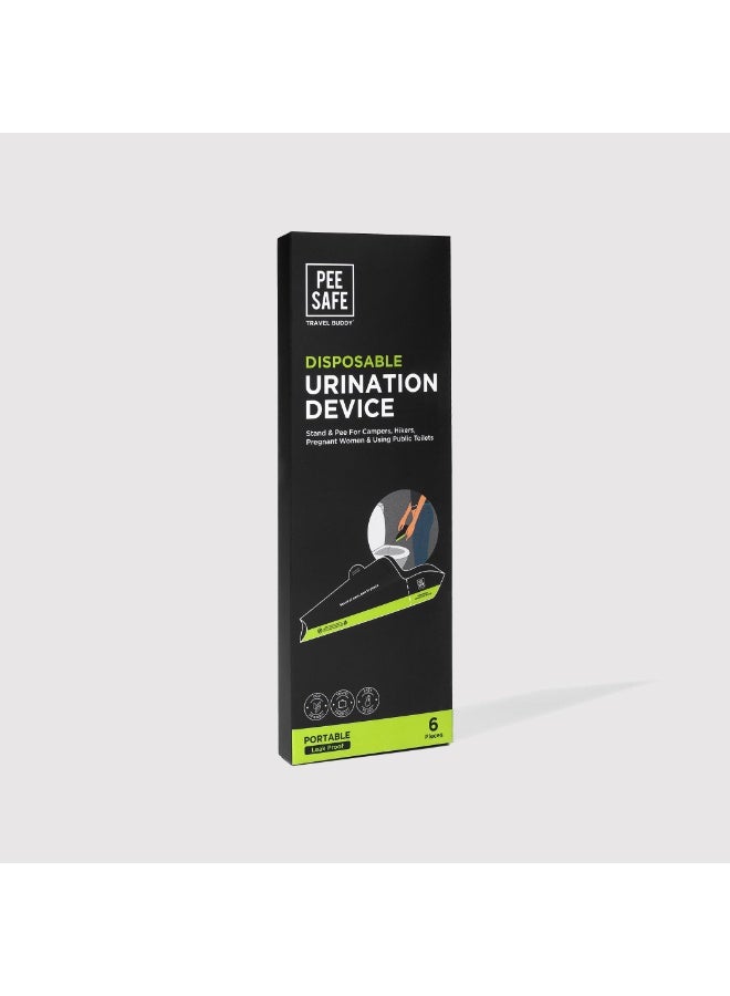 PEESAFE PeeSafe Travel Buddy Disposable Female Urination Device, Leak proof, for travel & public toilets, stand & pee funnel, suitable for women with knee pain and pregnant women (Pack Of 6 foldable devices) - Image 3