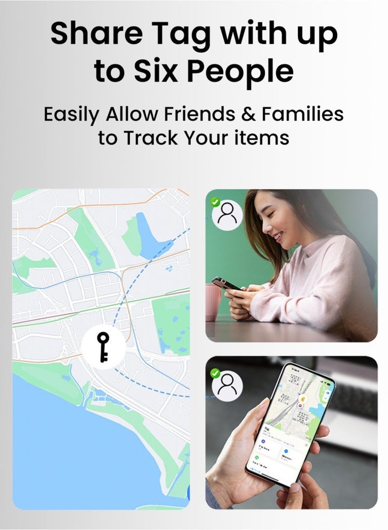 glassology Smart Tag Tracker IP67 Waterproof Replaceable Battery Works with Find My 14.6 Locate Keys Luggage Backpack Suitcases & More White - Image 2
