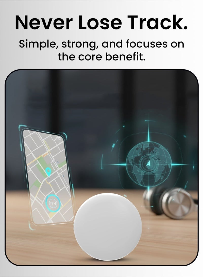 glassology Smart Tag Tracker IP67 Waterproof Replaceable Battery Works with Find My 14.6 Locate Keys Luggage Backpack Suitcases & More White - Image 5