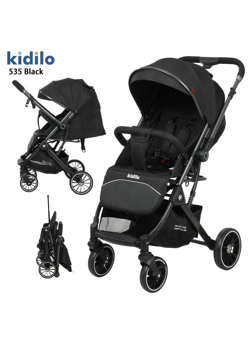 Kidilo 535 Black Luxurious Baby Stroller - Stylish & Modern Design - Image 3