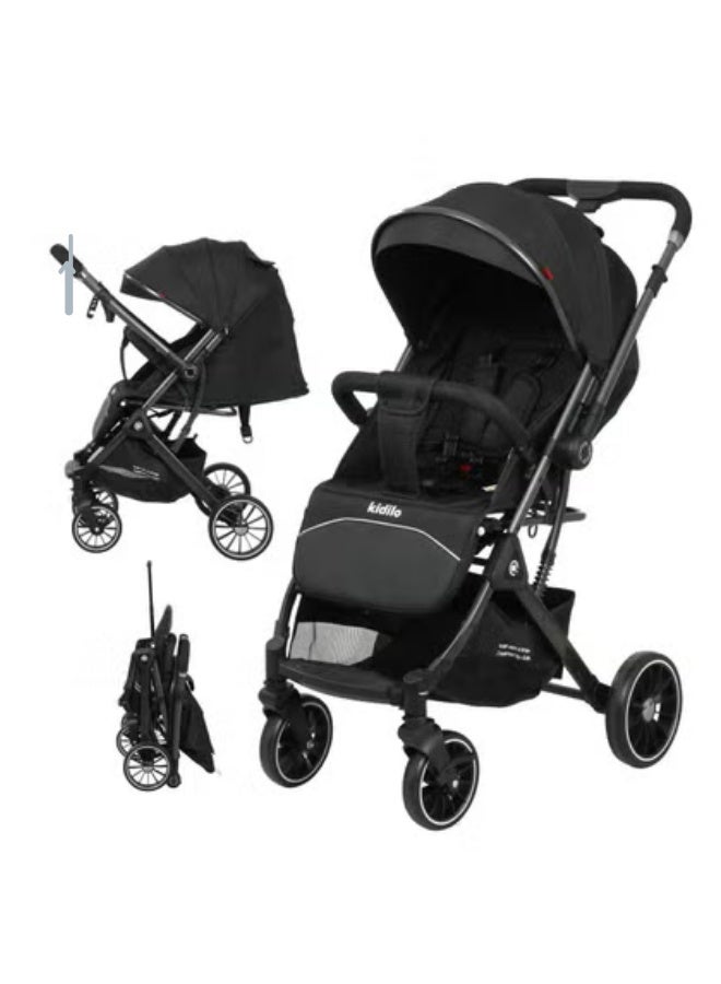 Kidilo 535 Black Luxurious Baby Stroller - Stylish & Modern Design - Image 1
