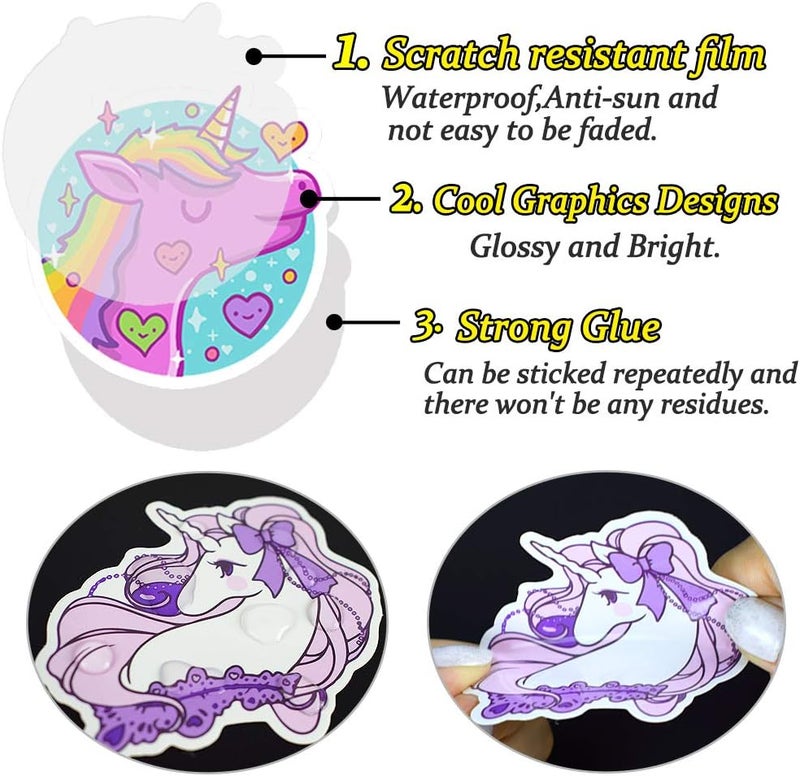 QTL Domestic distribution ready Stickers for Kids Unicorn Stickers for Girls Unicorn Laptop Stickers Unicorn Vinyl Sticker for Water Bottles Bike Stickers for Girls Reliable local delivery service - Image 4