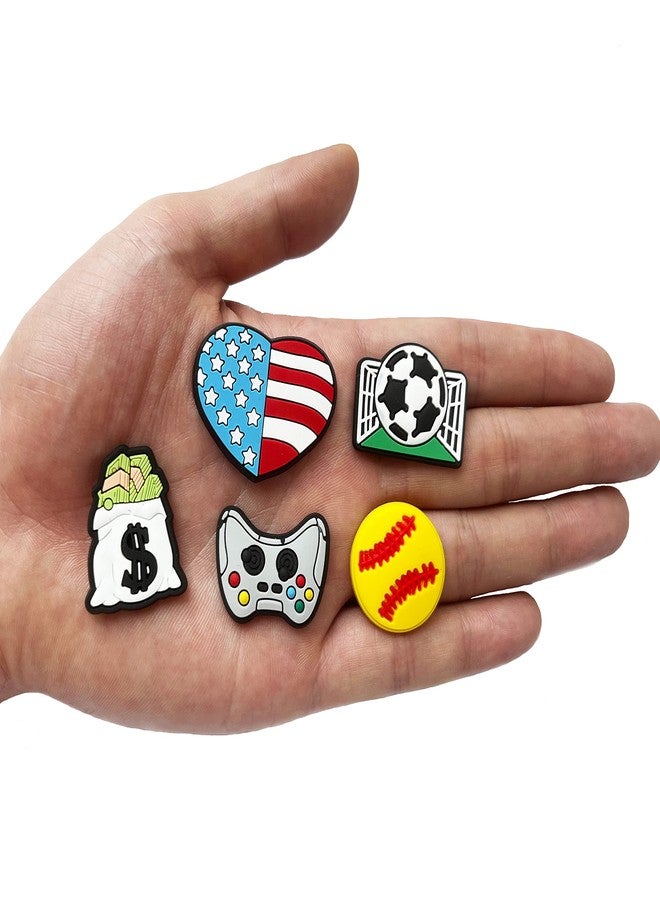 Harnya Lot of 30 50 100pcs Random Different Shoe Charms for Shoe Decoration, Polyvinyl Chloride, No Gemstone - Image 3