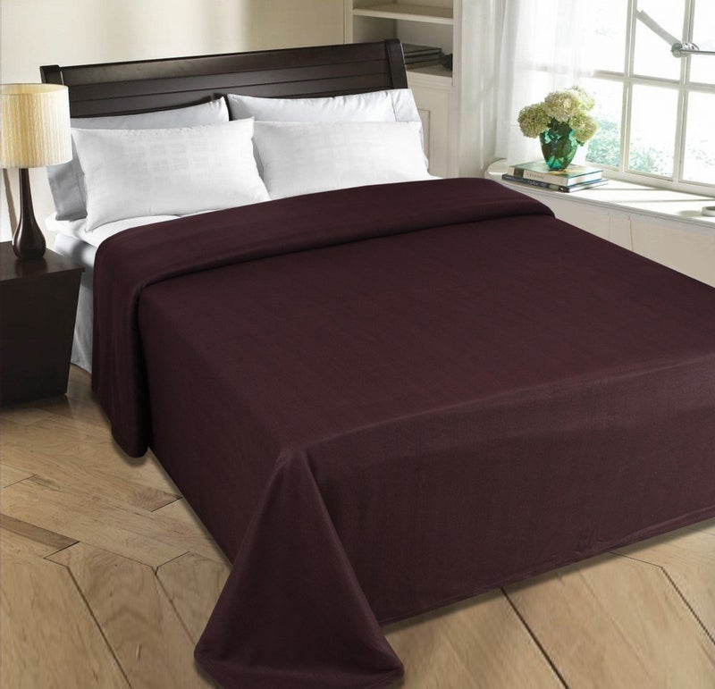 Goyal's ® Polar Fleece AC Double Bed Blanket (Brown) - Image 1