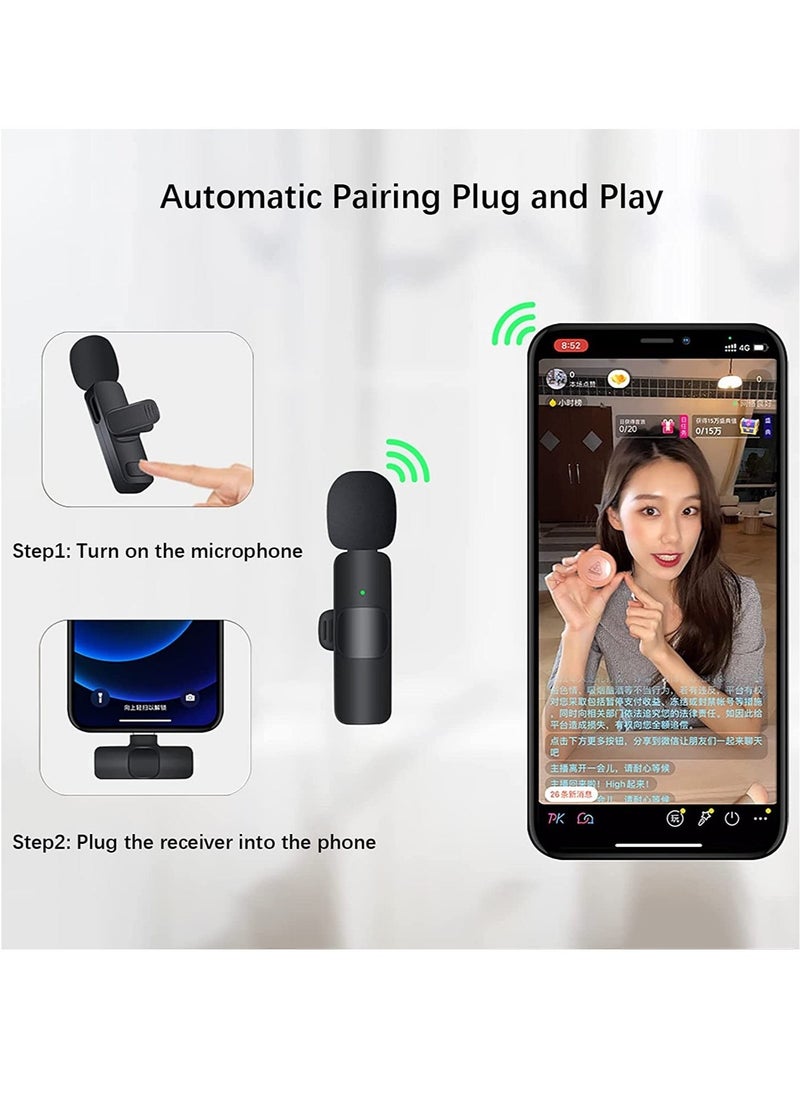 Wireless Lavalier Microphone for iPhone iPad, Plug and Play Mini Mic for YouTube TikTok Live Streaming Gaming K Song Recording Auto Noise Reduction (Lightning 2) - Image 4