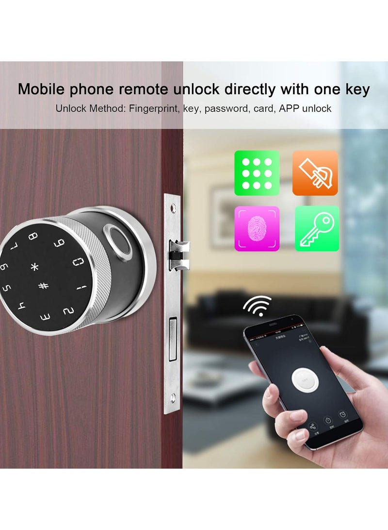 GGOOT Smart Door Lock, Biometric Fingerprint Door Lock, Keyless Entry Door Lock, USB Emergency Power Supply Support for Fingerprint, Key, Password Unlock for Home Office Hotel School - Image 2