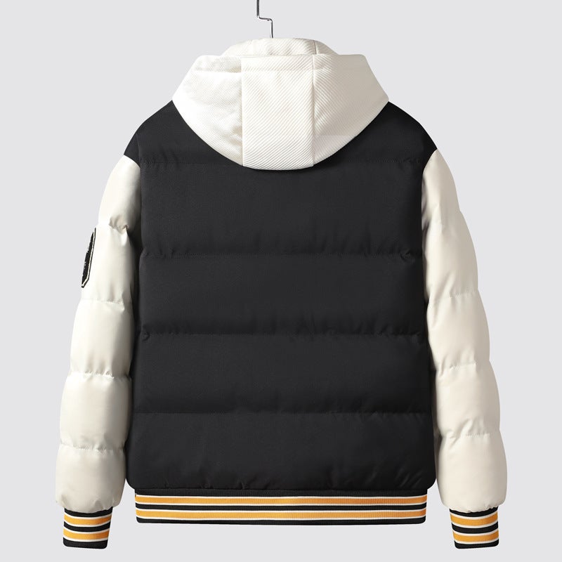 Winter Fake Two-Piece Men'S And Women'S Couple Hong Kong-Style Fashion Hooded Down Cotton-Padded Jacket Fashionable Thickened Youth Men'S Jacket - Image 4
