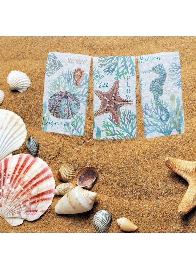 Kay Dee Designs Set Of 3 Beachcomber Dual Purpose Terry Kitchen Towels  - Image 4