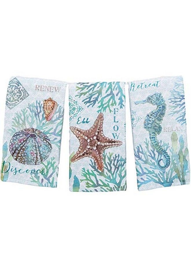 Kay Dee Designs Set Of 3 Beachcomber Dual Purpose Terry Kitchen Towels  - Image 1