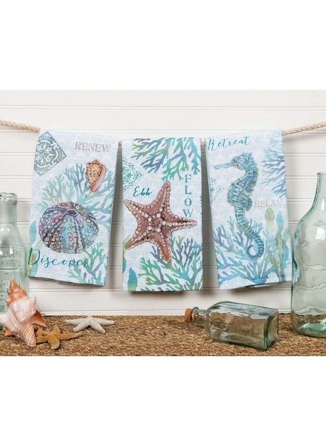 Kay Dee Designs Set Of 3 Beachcomber Dual Purpose Terry Kitchen Towels  - Image 3