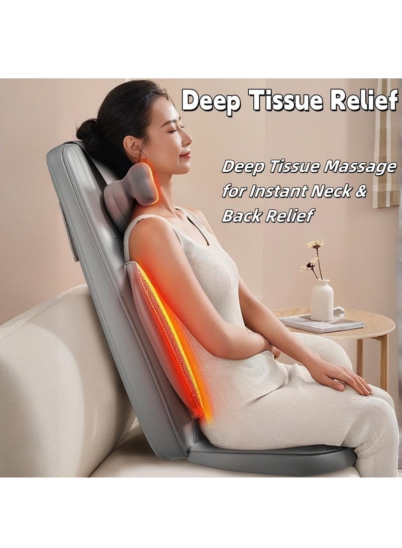 XiuWoo Shiatsu Neck and Back Massager Cushion Ergonomic Stress Relief Deep Tissue Electric Shiatsu Massager with Heat for Neck Back Pain Relief Adjustable Intensity for Office Car Home Use - Image 2