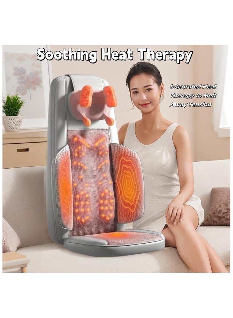 XiuWoo Shiatsu Neck and Back Massager Cushion Ergonomic Stress Relief Deep Tissue Electric Shiatsu Massager with Heat for Neck Back Pain Relief Adjustable Intensity for Office Car Home Use - Image 4