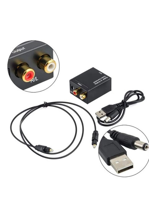 Digital To Analog Audio Converter Adapter Dac Spdif Optical To L/R Rca Adapter To Jack