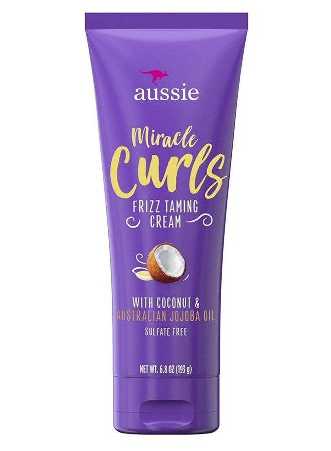 Aussie Miracle Curls Frizz Taming Cream 6.8 Ounce (Coconut & Jojoba Oil) (2 Pack) - Image 1