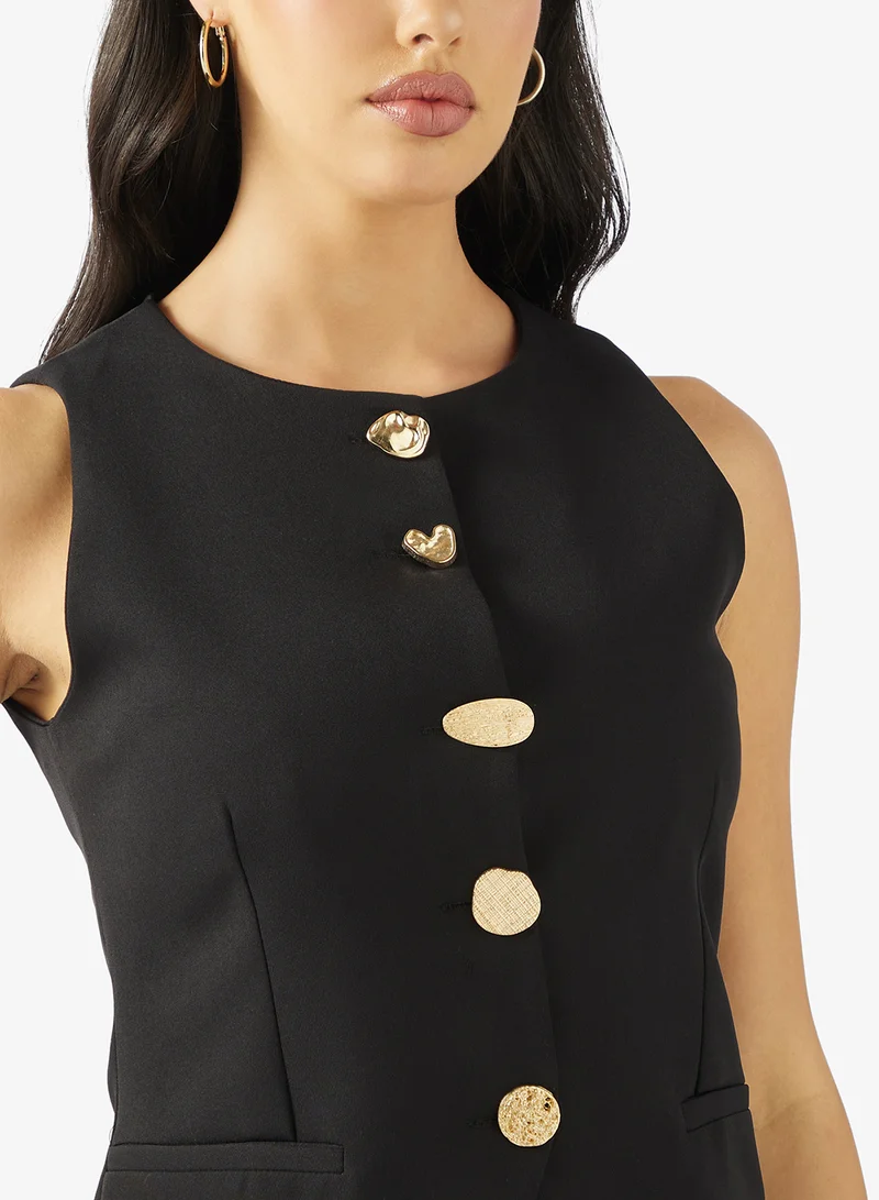 Ginger  Gold Accent Detail Vest for Women | Best Price UAE