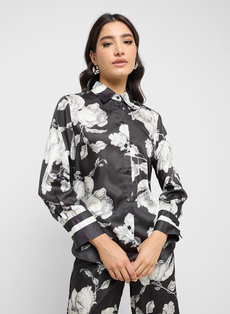 ELLA Monochrome Printed Top & Pant Set  - Image 3