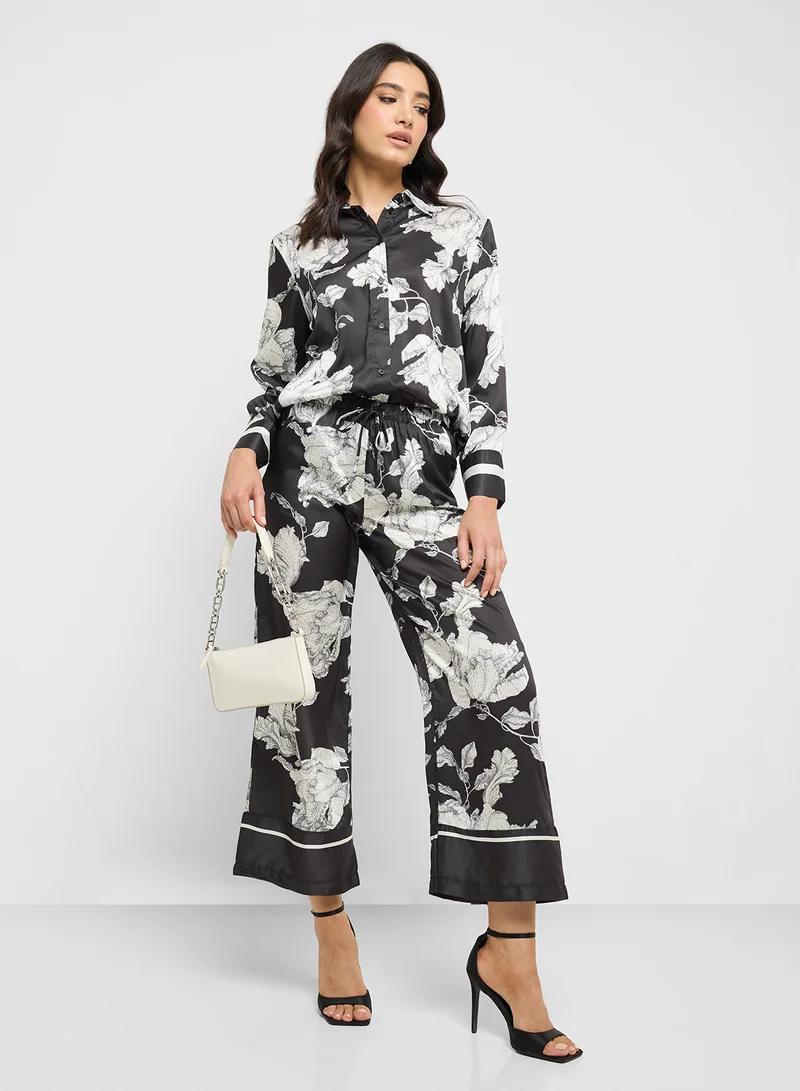 ELLA Monochrome Printed Top & Pant Set