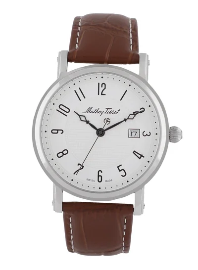 Mathey-Tissot City White Dial Brown Leather Men's Watch HB611251AG