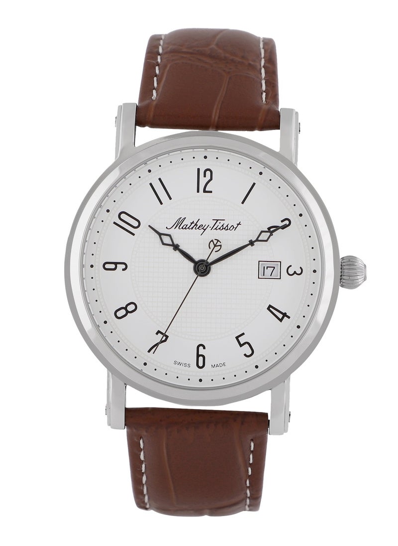 Mathey-Tissot City White Dial Brown Leather Men's Watch HB611251AG  - Image 1