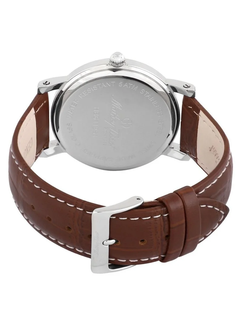 Mathey-Tissot City White Dial Brown Leather Men's Watch HB611251AG
