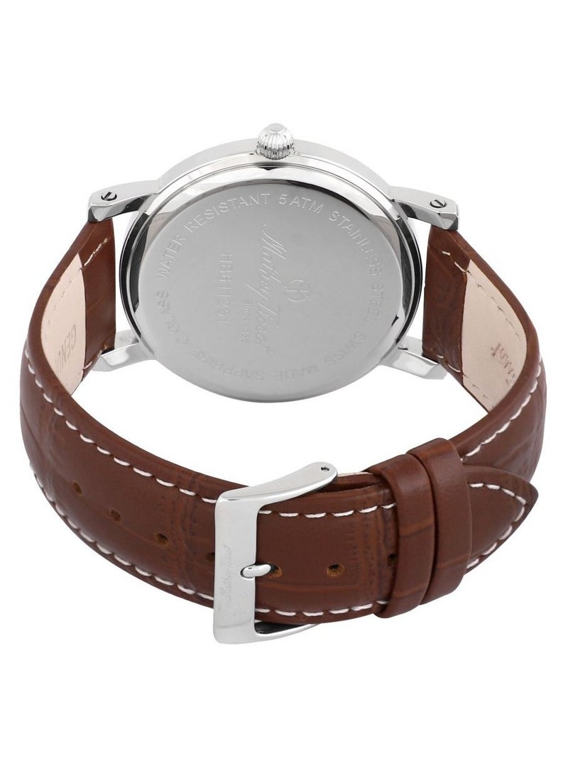 Mathey-Tissot City White Dial Brown Leather Men's Watch HB611251AG  - Image 4