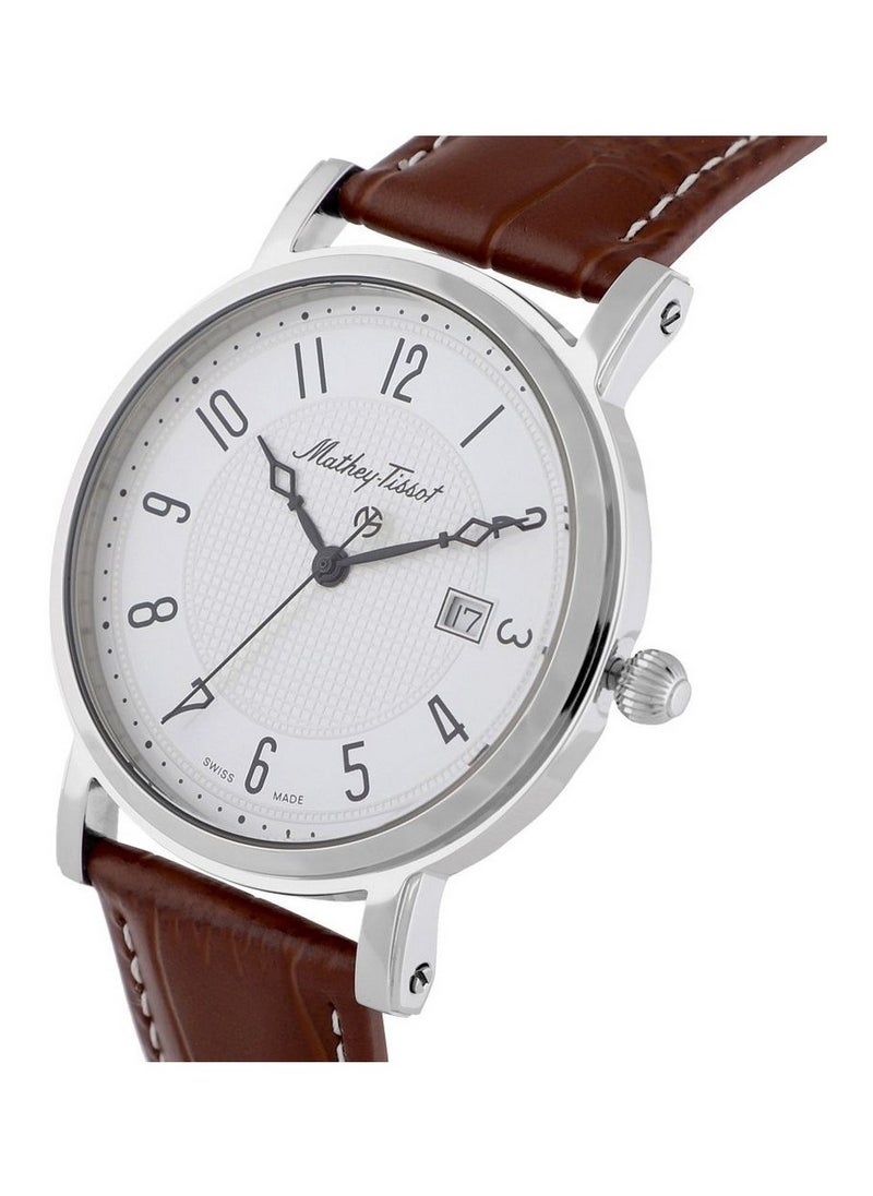 Mathey-Tissot City White Dial Brown Leather Men's Watch HB611251AG  - Image 2