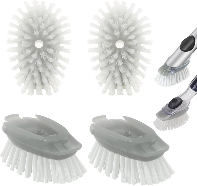 Pamrack Soap Dispensing Dish Brush Refills, 4 Pack Dish Brush Replacement Head for OXO Steel Soap Dispensing Dish Brush - Image 1