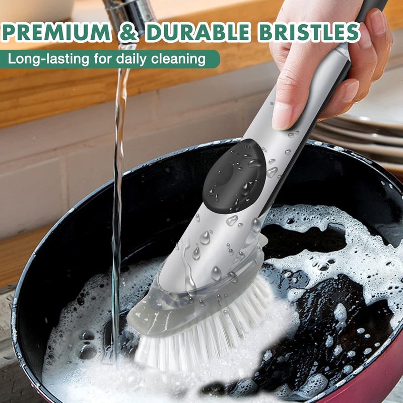 Pamrack Soap Dispensing Dish Brush Refills, 4 Pack Dish Brush Replacement Head for OXO Steel Soap Dispensing Dish Brush - Image 3