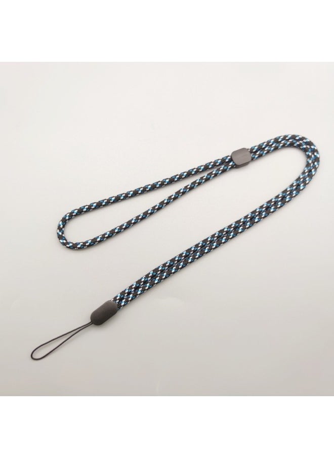 Adjusting Mobile Phone Lanyard U Disk Short Lanyard Intercom Camera Bluetooth Speaker Key Anti-lost Thick Wrist Rope-Specifications Support Image Upload:Thick Halter Neck Lanyard-long Style-blue And Black