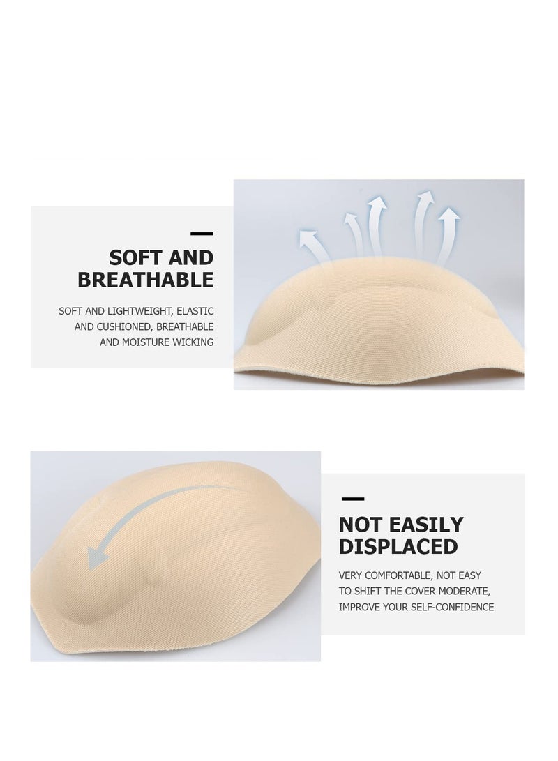 4 PCS 3D Men Enlarge Front Pad, Thickened Sponge Cushion Swim Trunks Cup Crotch Pad, Protection Sponge Enhancement Cup Pouch Pad, Skin Color - Image 3