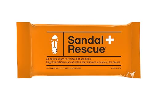 Boot Rescue SandalRescue All-Natural Sandal Cleaning Wipes | Re-sealable Pack of 15 Wipes | Remove Dirt & Oil Footprints from Footbeds & Clean Sandals All Over | Genuine & Vegan Leather, Suede - Image 1