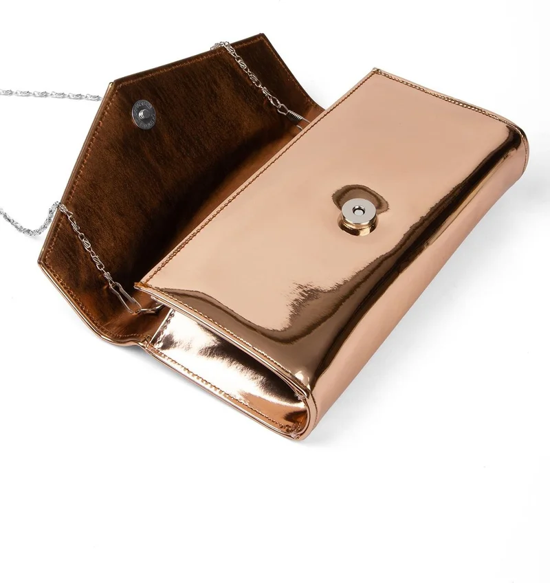 Bahels Women's Evening Dress Mirrored Rose Mini Box Portfolio Hand Shoulder Bag