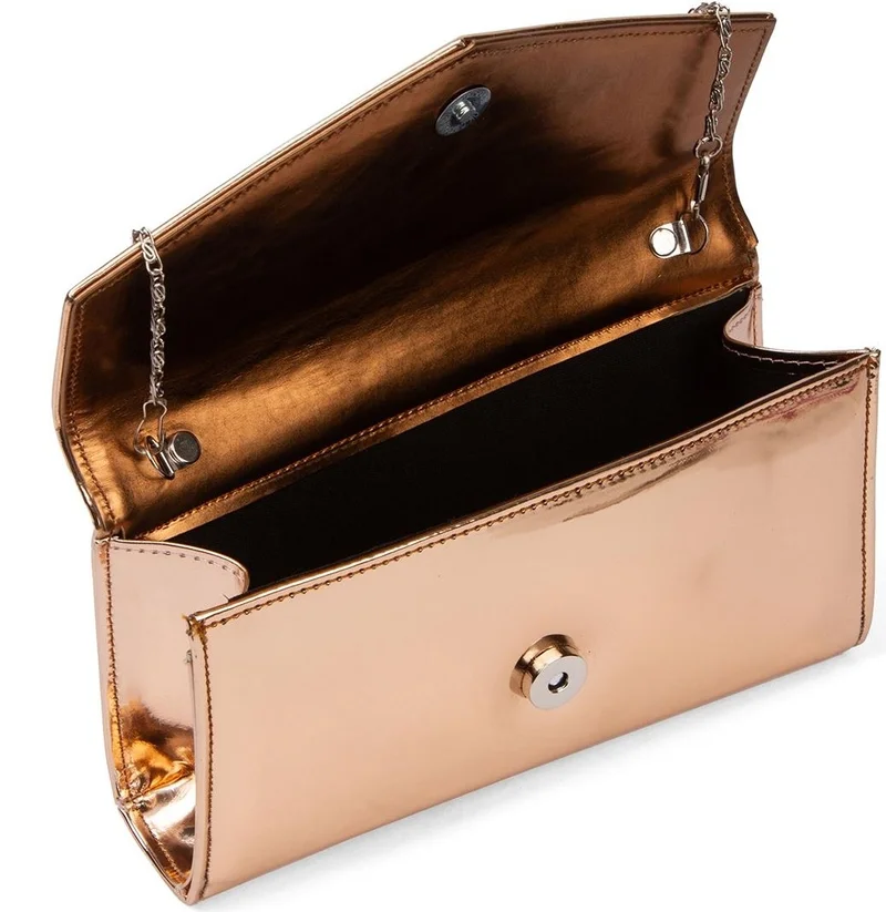 Bahels Women's Evening Dress Mirrored Rose Mini Box Portfolio Hand Shoulder Bag