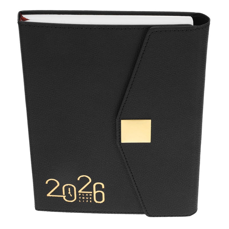 2026 مخطط يومي دفتر 365 يوم تقويم مكتبي محمول كتاب غلاف أسود - Image 2