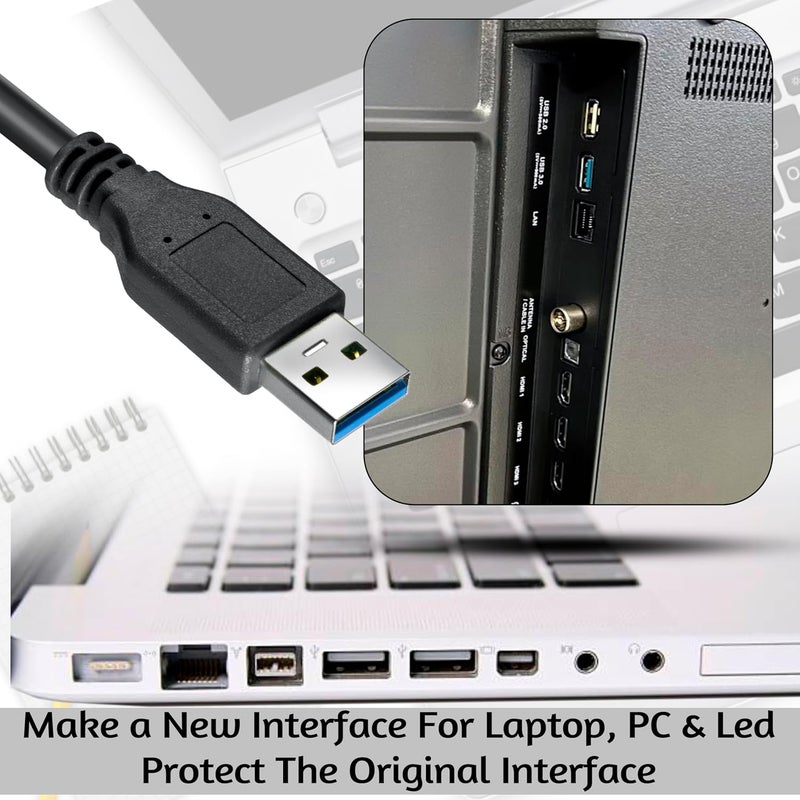 Storite حزمة 2 كابل تمديد USB 3.0 ذكر إلى أنثى عالي السرعة 5Gbps لنقل البيانات للوحة المفاتيح، الفأرة، محرك الفلاش، القرص الصلب، الطابعة والمزيد - أسود - Image 4