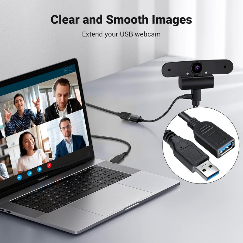 Storite حزمة 2 كابل تمديد USB 3.0 ذكر إلى أنثى عالي السرعة 5Gbps لنقل البيانات للوحة المفاتيح، الفأرة، محرك الفلاش، القرص الصلب، الطابعة والمزيد - أسود - Image 5