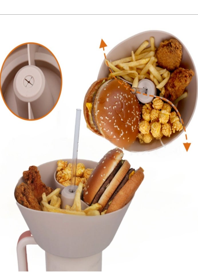 Healife Snack Tray for Stanley Quencher H2.0 FlowState, Reusable Snack Ring for Stanley Thermos Accessory - Khaki  - Image 1