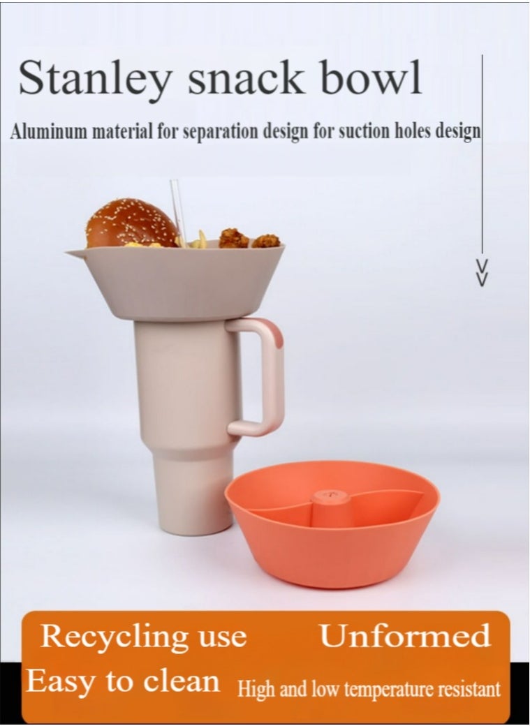 Healife Snack Tray for Stanley Quencher H2.0 FlowState, Reusable Snack Ring for Stanley Thermos Accessory - Khaki  - Image 2