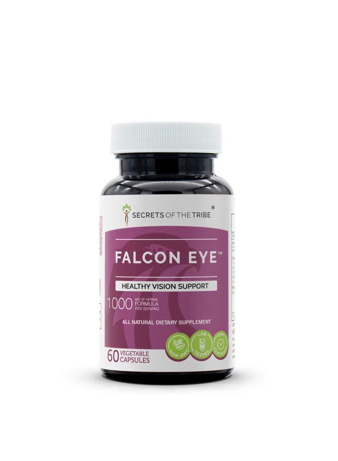 Secrets of the Tribe Falcon Eye 60 Capsules, 1000 mg, Bilberry, Eyebright, Ginkgo, Green Tea, Carrot, Grape. Healthy Vision Support (60 Capsules) - Image 1