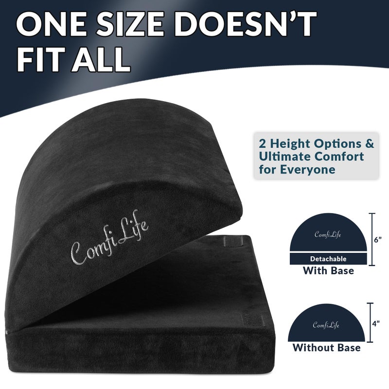 ComfiLife دعامة قدم مريحة تحت المكتب للاستخدام المكتبي - مسند قدم بارتفاع قابل للتعديل من رغوة الذاكرة تحت المكتب لكرسي المكتب وكرسي الألعاب - لتخفيف آلام الظهر والورك (أسود) - Image 2