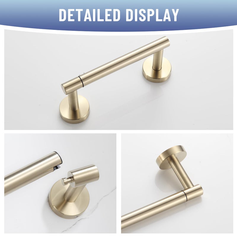BVL Toilet Paper Holder Brushed Gold Wall Mount Stainless Steel 304 Large Mega Roll - Image 5