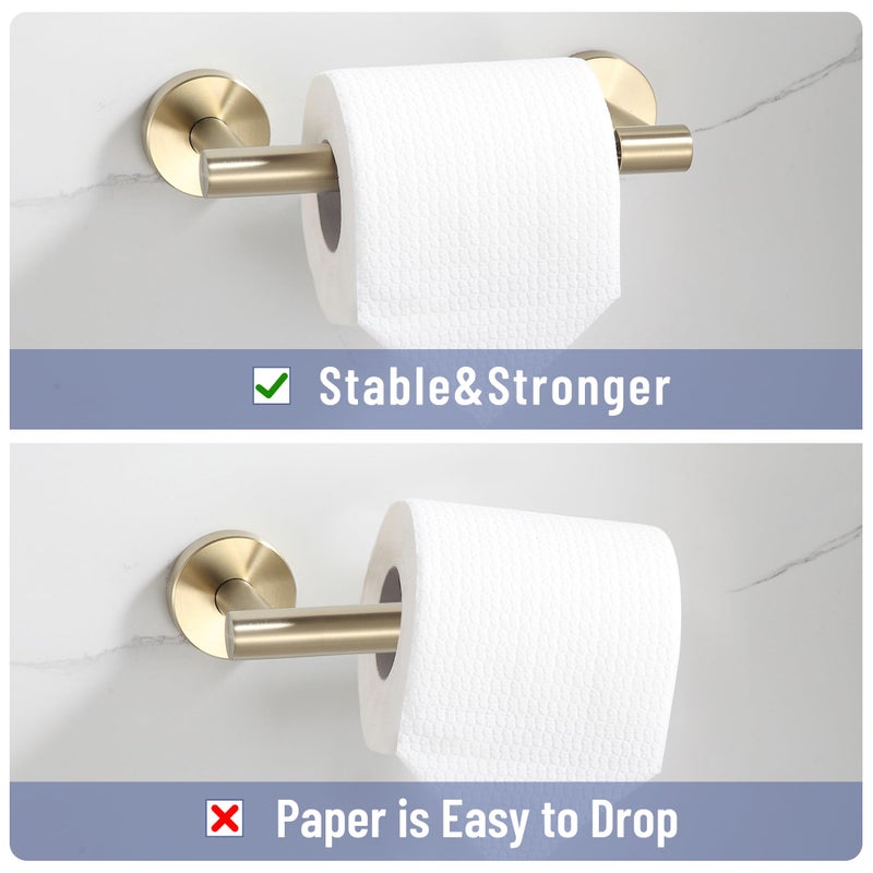BVL Toilet Paper Holder Brushed Gold Wall Mount Stainless Steel 304 Large Mega Roll - Image 3