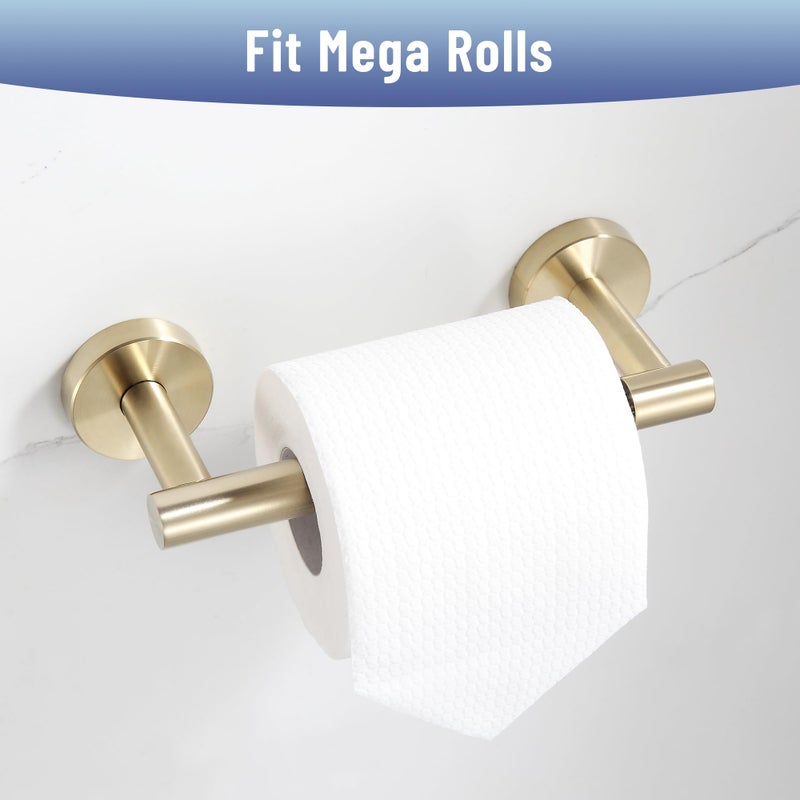 BVL Toilet Paper Holder Brushed Gold Wall Mount Stainless Steel 304 Large Mega Roll - Image 4